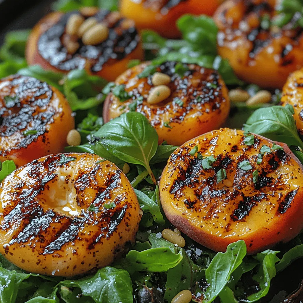 As the warm sun of summer beckons us outdoors, there's no better way to celebrate the season than with a vibrant and refreshing salad that captures the essence of fresh produce. The Sweet & Savory Grilled Peach & Burrata Salad is a delightful dish that perfectly balances the sweet, smoky flavors of grilled peaches with the creamy, decadent nature of burrata cheese. This salad is not just a feast for the palate; it is also a visual delight, showcasing the beautiful colors of summer.