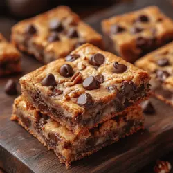 There’s something universally comforting about chocolate chip cookies. Whether it’s the warm, gooey center or the enticing aroma wafting through the kitchen as they bake, these delectable treats have a special place in the hearts (and stomachs) of many. For generations, chocolate chip cookies have been a staple in homes, serving as a delightful dessert after dinner or a sweet snack in the afternoon. However, if you’re looking for a more convenient and shareable version of this classic treat, then chewy chocolate chip cookie bars are your answer!