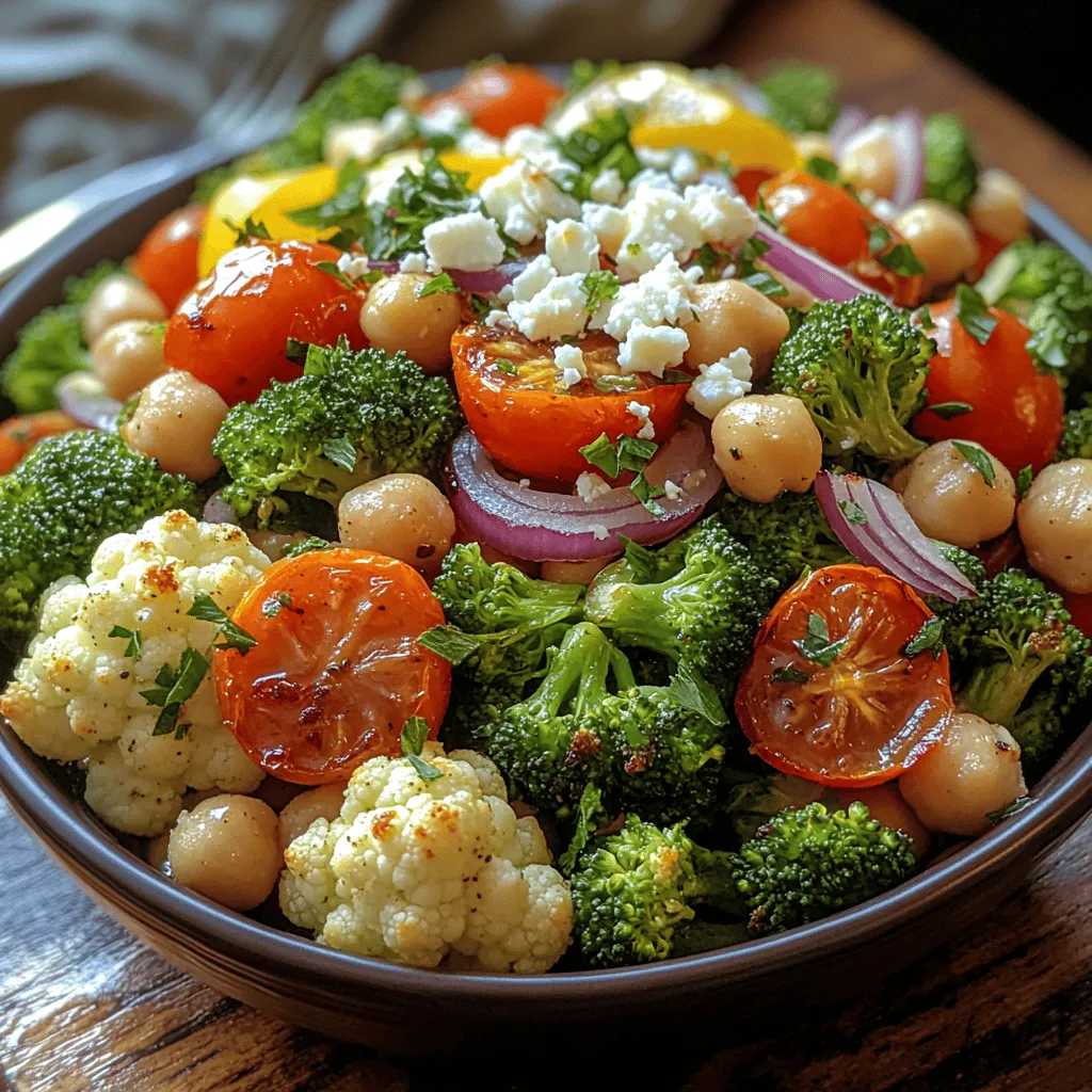 Welcome to the deliciously vibrant world of roasted vegetables! If you're looking for a dish that not only satisfies your taste buds but also nourishes your body, look no further than our Roasted Broccoli and Cauliflower Salad Extravaganza. This colorful salad is a delightful blend of textures and flavors, combining the satisfying crunch of fresh vegetables with the tangy creaminess of feta cheese, all brought together by a zesty dressing. Whether enjoyed as a light lunch, a side dish for dinner, or a potluck favorite, this salad is a celebration of both flavor and health.