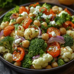 Welcome to the deliciously vibrant world of roasted vegetables! If you're looking for a dish that not only satisfies your taste buds but also nourishes your body, look no further than our Roasted Broccoli and Cauliflower Salad Extravaganza. This colorful salad is a delightful blend of textures and flavors, combining the satisfying crunch of fresh vegetables with the tangy creaminess of feta cheese, all brought together by a zesty dressing. Whether enjoyed as a light lunch, a side dish for dinner, or a potluck favorite, this salad is a celebration of both flavor and health.