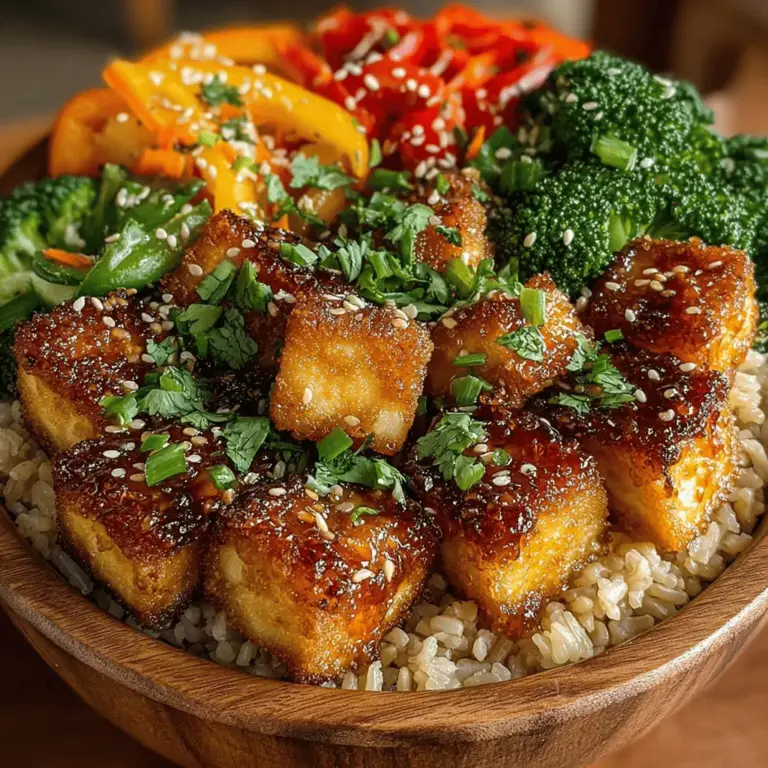 Dive into the vibrant world of plant-based cuisine with our Crispy Garlic Tofu Bowls. This recipe not only delights the palate but is brimming with nutritional benefits, making it an excellent choice for anyone aiming to incorporate more wholesome options into their daily meals. Featuring golden, crispy tofu paired with a medley of colorful vegetables and a savory garlic sauce, these bowls are designed to satisfy your cravings while keeping your health in check. Whether you’re a seasoned vegan or simply looking to explore the benefits of plant-based eating, this dish offers a delicious and fulfilling experience.