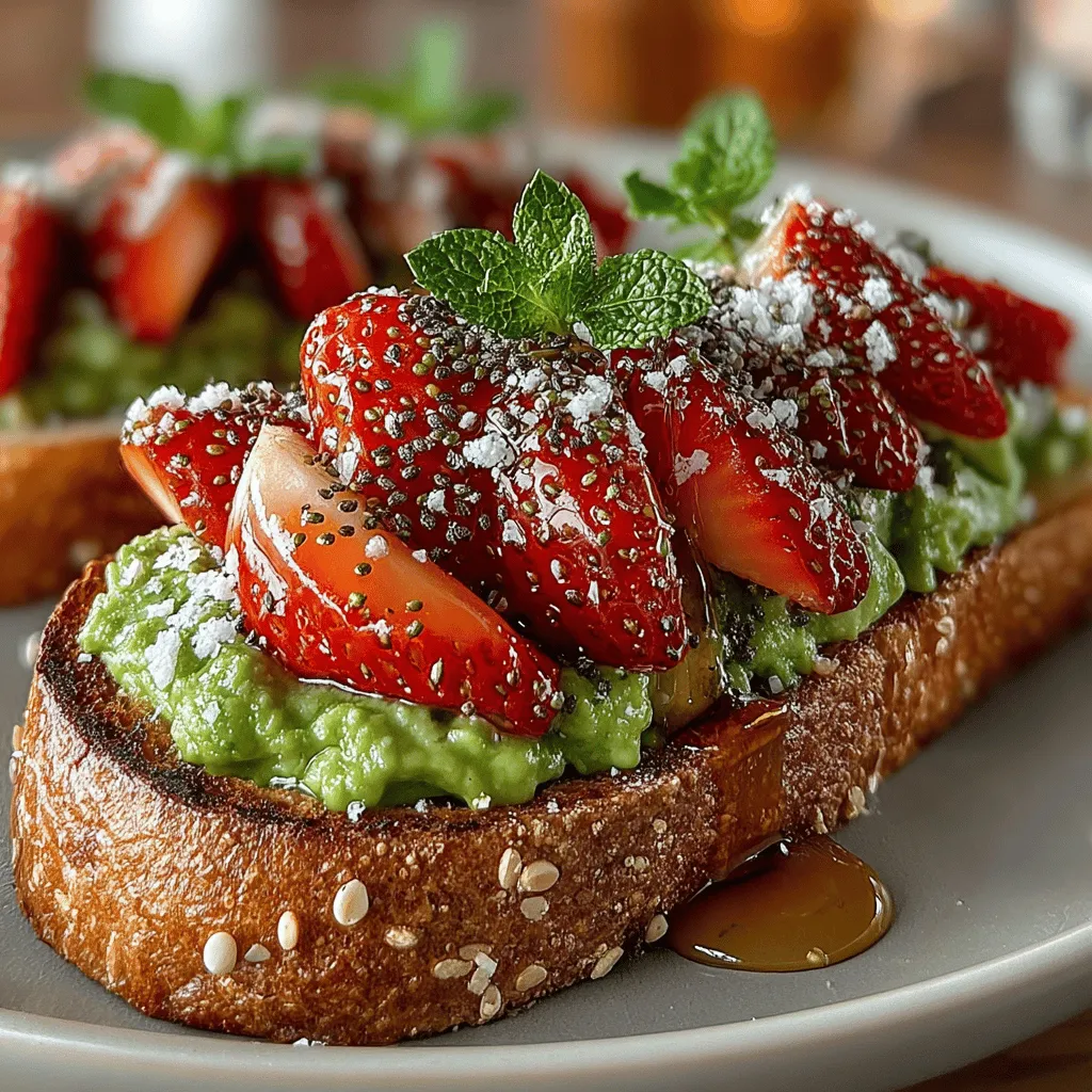 In the world of culinary delights, few dishes encapsulate the essence of freshness and flavor like Strawberry Avocado Toast. This vibrant recipe marries the creamy texture of ripe avocados with the bright, sweet notes of fresh strawberries, creating a delightful meal that is as pleasing to the eyes as it is to the palate. Whether you’re looking for a light breakfast, a satisfying brunch option, or a nutritious snack to energize your day, this Strawberry Avocado Toast is the answer. With its simple yet elegant ingredients, this dish inspires creativity in both novice and seasoned cooks alike. Let’s explore the preparation of this refreshing treat, starting with an understanding of its key components.
