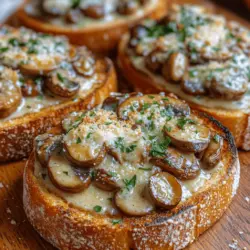 The key to achieving the perfect creamy base for your Umami-Packed Creamy Garlic Mushroom Toasts lies in the balance of ingredients and cooking techniques. Start by sautéing your garlic and mushrooms in a good amount of olive oil or butter. This not only infuses the oil with robust flavors but also helps to soften the mushrooms, releasing their natural juices.