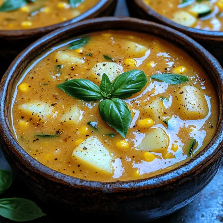 When it comes to comfort food, few dishes can compare to a warm, creamy soup that envelops you in its rich flavors and satisfying textures. The Creamy Corn and Zucchini Bliss Soup is one such recipe that not only delights the palate but also nourishes the body. This soup, with its vibrant colors and wholesome ingredients, is a perfect reflection of seasonal bounty, making it an excellent choice year-round.