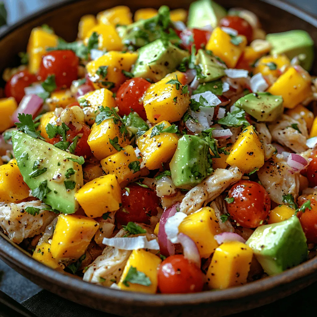In the world of salads, few dishes can match the vibrant, refreshing appeal of a Fresh Mango Coconut Chicken Salad. This delightful dish combines tender chicken, sweet and juicy mangoes, and creamy coconut, creating a symphony of flavors and textures that transport your taste buds to a tropical paradise. As the weather warms up and summer approaches, this salad becomes a go-to recipe for backyard barbecues, picnics, or simply a light lunch on a sunny day.