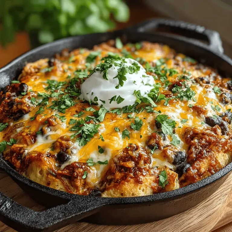 Discover the delightful flavors of Cheesy Green Chile Chicken Enchilada Skillet, a one-pan dish that combines tender chicken, zesty green chiles, and creamy cheese for a satisfying meal. This recipe is not only easy to prepare but also packed with flavor and nutrition, making it a perfect choice for busy weeknights or casual gatherings. The combination of fresh ingredients and bold flavors creates a harmonious dish that is sure to become a family favorite.