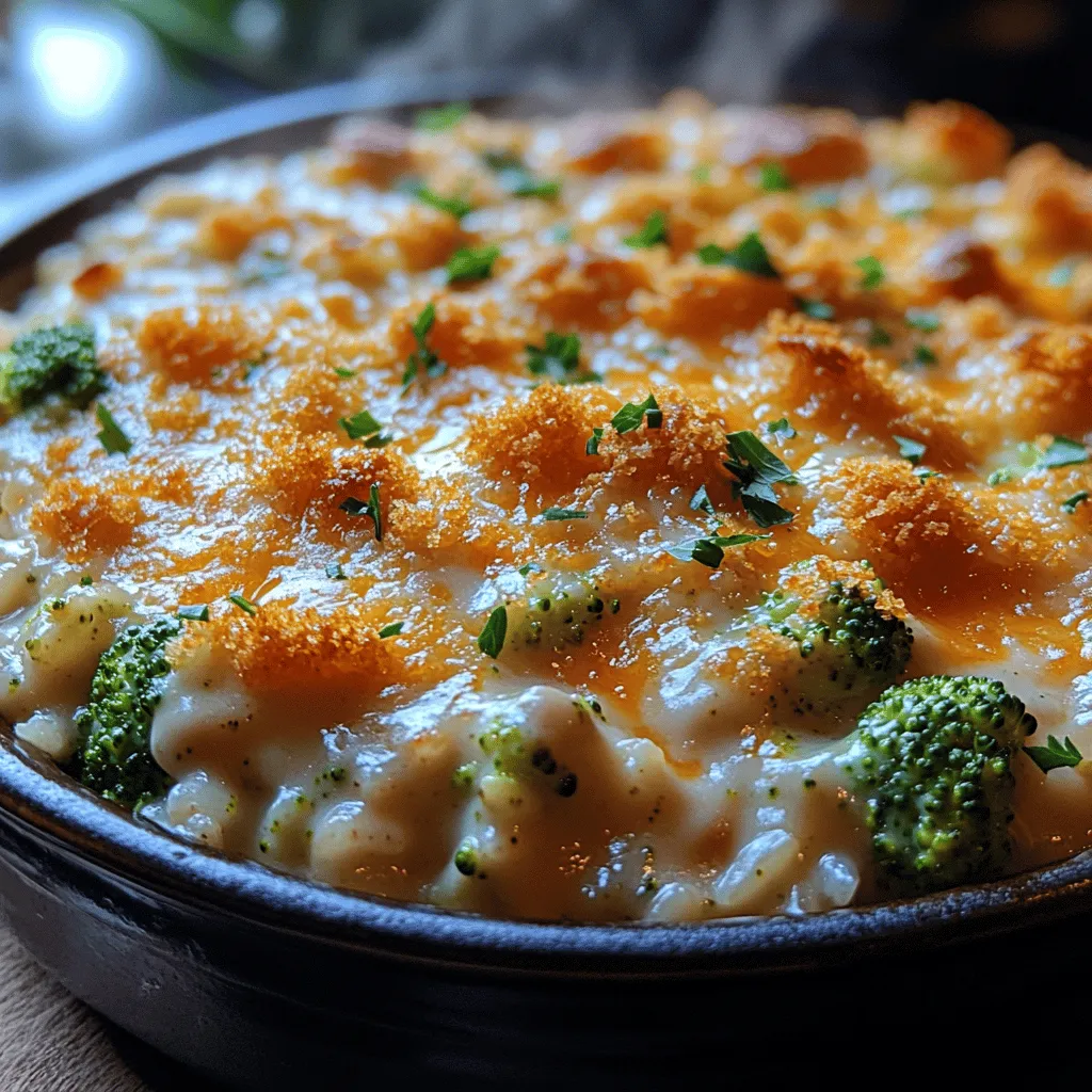 When it comes to comfort food, few dishes can compete with a Creamy Broccoli Rice Casserole. This versatile and satisfying meal has become a beloved staple for families, potlucks, and weeknight dinners alike. Its harmonious blend of flavors, coupled with a medley of wholesome ingredients, makes it not only appealing to the palate but also nutritious for the body. One of the best aspects of this casserole is its ease of preparation, allowing cooks of all skill levels to create a dish that can be customized to meet personal preferences or dietary needs. Whether you prefer a richer cheese flavor, a vegetarian twist, or a gluten-free option, this recipe can be adapted to suit your tastes.