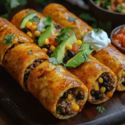 Discover the delightful world of crispy air-fryer taco rolls, a mouthwatering fusion of flavors and textures that promises to elevate your mealtime experience. This innovative recipe marries the familiar taste of tacos with the crispiness that only an air fryer can provide, making it a favorite among families and food enthusiasts alike. With a preparation time of just 20 minutes and a total cooking time of 30 minutes, these taco rolls are ideal for busy weeknights or casual gatherings, allowing you to enjoy a delicious meal without spending hours in the kitchen.
