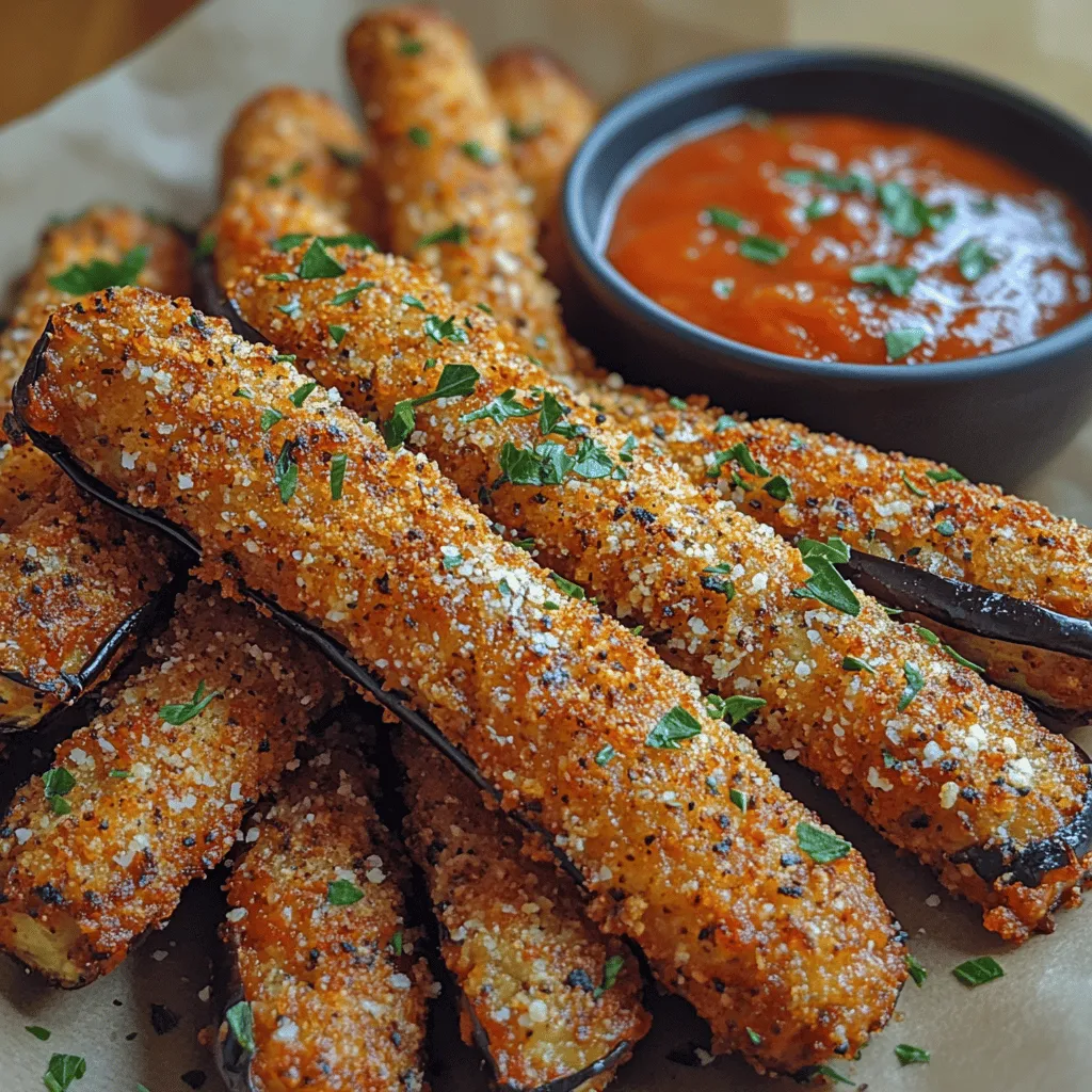 When it comes to satisfying cravings for crunchy snacks, Crispy Parmesan Eggplant Sticks emerge as a delightful alternative to traditional fried options. This recipe showcases how eggplant, often overlooked, can be transformed into a crispy, flavorful treat that caters to both health-conscious eaters and those simply looking for a delicious bite. Whether served as an appetizer at your next gathering, a side dish to complement your main course, or even as a stand-alone meal, these eggplant sticks are incredibly versatile. They are not only a testament to the culinary creativity that can be achieved with fresh ingredients but also a simple dish that anyone can prepare, regardless of their cooking experience.