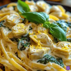 In the realm of comfort food, pasta reigns supreme, and when combined with the rich flavors of spinach and artichokes, it transforms into a delightful dish that’s both satisfying and nourishing. Creamy Spinach Artichoke Pasta is a perfect blend of textures and flavors, offering a creamy sauce enveloping perfectly cooked pasta, fresh greens, and the savory bite of artichokes. This recipe not only highlights the deliciousness of these ingredients but also showcases how easy it is to create a gourmet meal at home. Whether you’re preparing dinner for your family or hosting a gathering with friends, this dish is sure to impress.