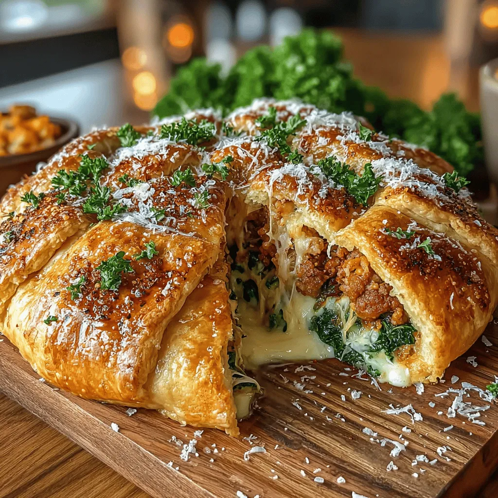 To achieve a savory filling in your galette, begin by mastering the cooking techniques for the sausage and vegetables. Start by using a skillet over medium heat to cook the Italian sausage. Break the sausage into smaller pieces with a spatula as it cooks, allowing it to brown evenly. This step not only enhances the flavor but also creates a delightful texture in your filling.
