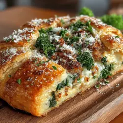 To achieve a savory filling in your galette, begin by mastering the cooking techniques for the sausage and vegetables. Start by using a skillet over medium heat to cook the Italian sausage. Break the sausage into smaller pieces with a spatula as it cooks, allowing it to brown evenly. This step not only enhances the flavor but also creates a delightful texture in your filling.
