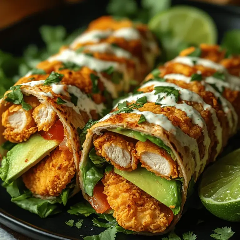 Welcome to the world of culinary delights, where we turn simple ingredients into mouthwatering meals. Today, we will explore a delightful recipe for Crispy Chicken Avocado Wraps. This dish combines the crunch of golden-fried chicken with the creaminess of avocado, making it the perfect meal for any occasion. Whether you’re preparing a family dinner, a picnic, or a quick lunch, these wraps promise to satisfy your cravings while packing in fresh flavors and textures.