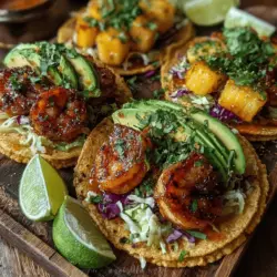 At the heart of any great taco recipe are its ingredients, and Tropical Fiesta Shrimp Tacos shine with a selection that highlights the best of what nature has to offer. The star of this dish is undoubtedly the shrimp. Known for being a versatile and lean protein, shrimp is a staple in coastal cuisines around the world, from succulent shrimp scampi to spicy shrimp gumbo. Not only do they deliver a satisfying bite, but they also provide essential nutrients like omega-3 fatty acids and vitamin B12, making them a healthy choice for any meal.