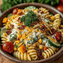 Pasta salad is a beloved dish known for its versatility and ability to adapt to various flavor profiles and occasions. Whether served at summer barbecues, family gatherings, or as a quick and refreshing meal on a hot day, pasta salads provide a delightful combination of flavors, textures, and colors that appeal to a wide range of palates. Among the many variations, the Creamy Ranch Delight Pasta Salad stands out as a perfect option, offering a harmonious blend of creamy, savory elements that make it a crowd favorite.