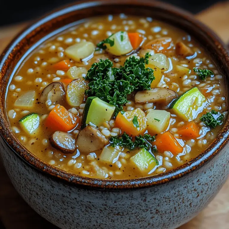 Hearty Barley Vegetable Stew is not just a meal; it's a celebration of wholesome ingredients coming together to create a satisfying and nutritious dish. Gaining popularity for its rich flavors and comfort food appeal, this stew has found a special place in kitchens around the world. Its versatility makes it a favorite for both casual weeknight dinners and festive gatherings. With its warm, inviting aroma and colorful presentation, Hearty Barley Vegetable Stew is sure to impress family and friends alike.