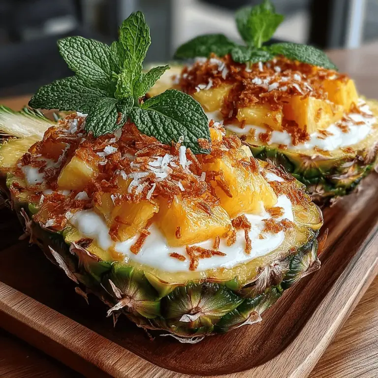As the temperature rises and the days grow longer, finding the perfect dessert that embodies the essence of summer becomes essential. Enter the Frozen Coconut Pineapple Cups—a delightful treat that transports you straight to a tropical paradise with every spoonful. This refreshing dessert combines the natural sweetness of ripe pineapples with the creamy richness of coconut milk, creating a harmonious blend of flavors that is not only delicious but also visually stunning. Ideal for summer gatherings, backyard barbecues, or simply as a sweet escape from the everyday, these cups offer a beautiful presentation that will impress your guests.