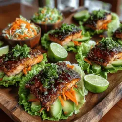 As we navigate the world of healthy eating, the importance of incorporating nutritious ingredients into our meals cannot be overstated. One such dish that perfectly encapsulates this philosophy is Zesty Salmon Lettuce Wraps with Lemon Glaze. This recipe not only celebrates the rich flavors of fresh seafood but also offers a light, refreshing dining experience that is quick and easy to prepare. Perfect for a lunch, dinner, or even a snack, these wraps are a delightful way to enjoy the numerous health benefits that salmon provides.