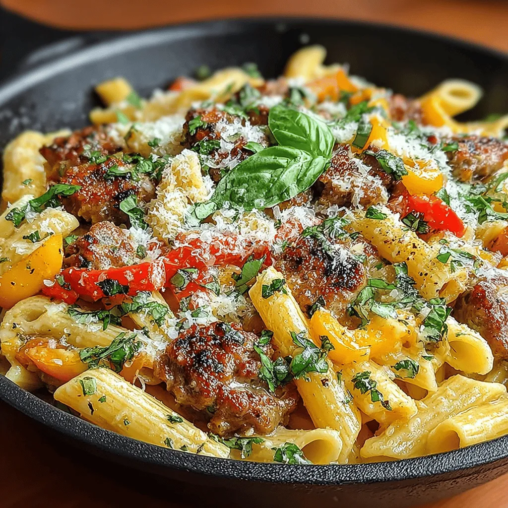 In today’s fast-paced world, finding meals that are both quick to prepare and satisfying is essential. Enter the Creamy Sausage & Pepper Pasta Skillet—a dish that combines rich flavors and creamy textures to create a comforting meal that can be ready in under 30 minutes. This one-pan recipe is not only a feast for the taste buds but also a celebration of simple, wholesome ingredients. Imagine perfectly cooked pasta enveloped in a luscious sauce, complemented by the savory goodness of Italian sausage and the vibrant crunch of bell peppers. Whether you're cooking for your family or throwing together a dinner for friends, this dish is sure to impress.