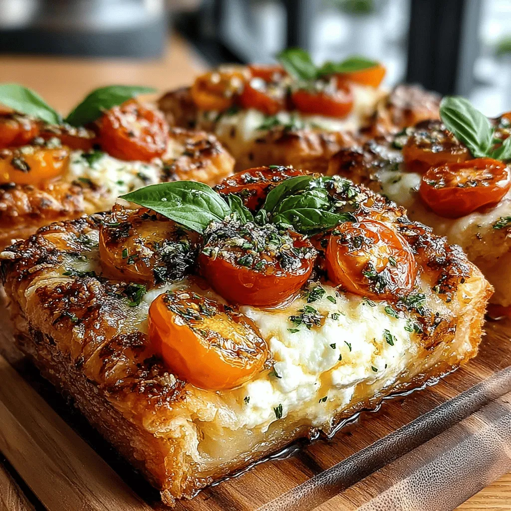 Galettes represent a wonderful fusion of rustic charm and culinary flexibility, making them an ideal dish for any occasion—whether you’re hosting a garden party, preparing a cozy dinner for family, or simply looking to impress guests with minimal effort. These open-faced tarts are known for their delightful combination of textures and flavors, and our Herbed Ricotta Tomato Galette Bites take this tradition to a new level. By incorporating creamy ricotta, fragrant fresh herbs, and vibrant cherry tomatoes, each bite offers a mouthwatering experience that is both satisfying and refreshing.