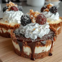 Creating the perfect crust for your mini ice cream pies starts with the right technique. Begin by preheating your oven to 350°F (175°C). As you prepare your crust mixture of crushed cookies and melted butter, it's crucial to achieve the right consistency. The mixture should resemble wet sand; it should hold together when squeezed but not be overly greasy.