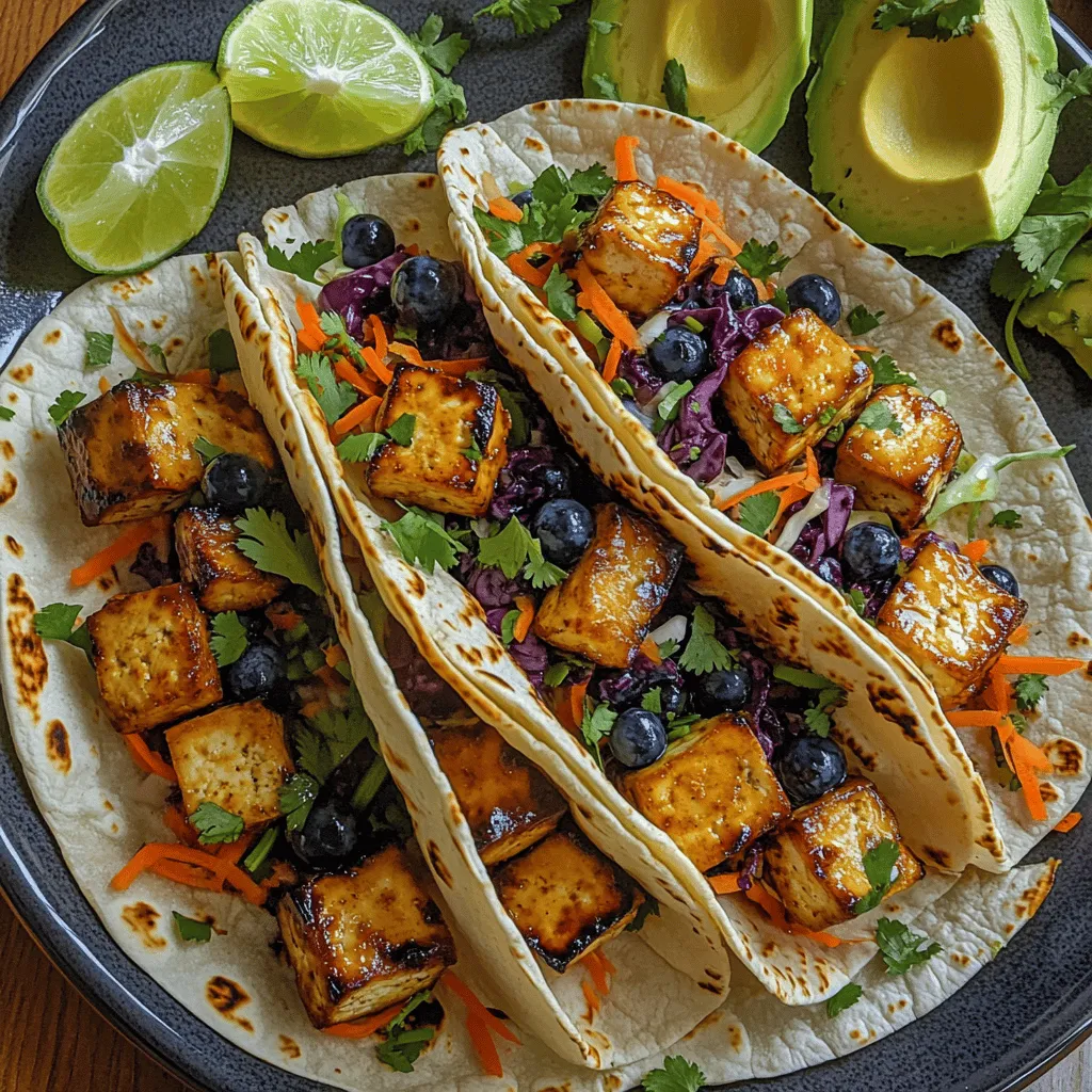 Tofu Tacos with Blueberry Slaw is a delightful fusion dish that perfectly balances savory and sweet, making it a must-try for taco enthusiasts and health-conscious eaters alike. This innovative recipe not only showcases the culinary versatility of tofu but also introduces a refreshing slaw that elevates the overall taste experience. With its vibrant colors and enticing flavors, this dish is an excellent option for anyone looking to explore plant-based meals without sacrificing taste. Whether you're a seasoned vegan or simply seeking to incorporate more nutritious options into your diet, these tacos are easy to prepare and packed with flavor.