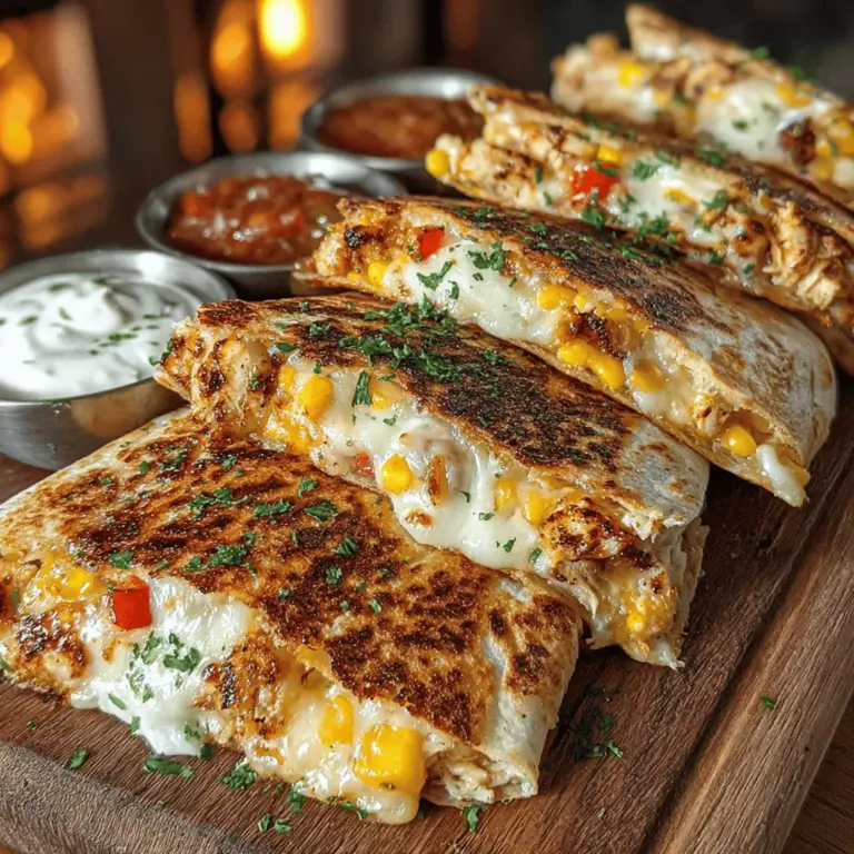 Smoky Grilled Chicken Quesadillas are a culinary masterpiece that combines the rich, savory flavors of marinated chicken with the gooey goodness of melted cheese, all enveloped in crispy tortillas. This dish is not just a meal; it’s an experience that brings together the vibrancy of Mexican cuisine with a smoky twist, making it a favorite among food enthusiasts. Whether you’re hosting a casual gathering, preparing a weeknight dinner, or simply craving something delicious, these quesadillas are an ideal choice that pleases both the palate and the eye.