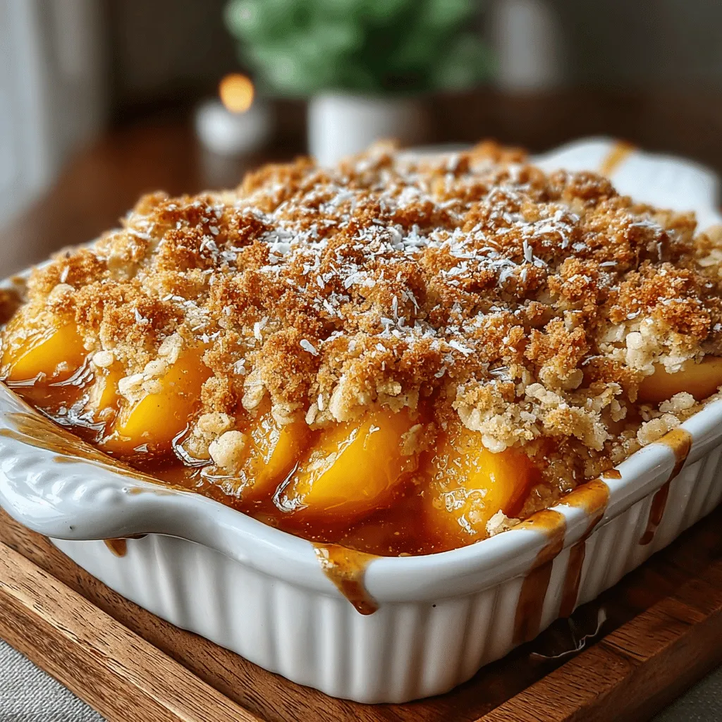 When it comes to desserts that evoke warmth and comfort, few can rival the charm of a Coconut Peach Crisp. This delightful dish marries the natural sweetness of ripe peaches with the tropical allure of coconut, resulting in a mouthwatering treat that is perfect for any occasion. Whether served warm with a scoop of vanilla ice cream or enjoyed on its own, Coconut Peach Crisp is sure to become a favorite in your dessert repertoire.