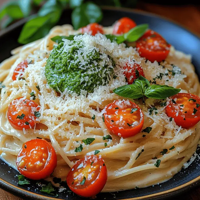 Creamy Basil Alfredo Spaghetti is a delightful dish that embodies comfort food at its finest. With its silky sauce enveloping al dente pasta, this meal offers a rich and satisfying experience that warms the heart and pleases the palate. The combination of creamy textures and vibrant flavors makes this recipe a standout choice for various occasions, whether it’s a casual weeknight dinner or a special gathering with friends and family. The allure of fresh ingredients, particularly the aromatic basil, elevates this dish, making it not just a meal but a celebration of flavors.