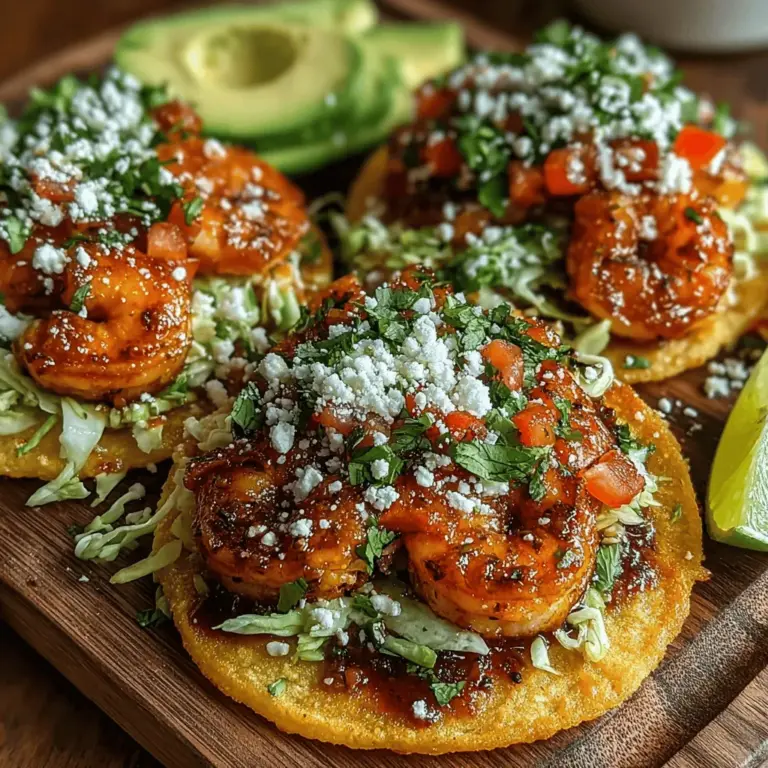 In the world of quick and delicious meals, Zesty Garlic Chili Butter Shrimp Tostadas stand out as a vibrant and mouthwatering option that brings together the best of fresh ingredients and bold flavors. This dish is not only a treat for the taste buds but also a feast for the eyes, with its colorful toppings and enticing aroma. Whether you're hosting a casual gathering or looking to spice up your weeknight dinner, these tostadas are sure to impress.