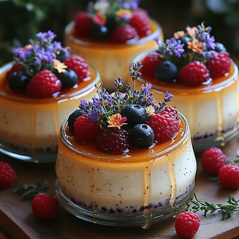 Earl Grey panna cotta is a stunning dessert that beautifully marries the floral notes of bergamot with the creamy texture of a traditional Italian panna cotta. This elegant dish not only delights the palate but also offers a visual feast, making it a perfect choice for special occasions, dinner parties, or simply a treat to enjoy at home. The silky texture and aromatic flavor profile are sure to impress your guests, showcasing your culinary prowess.