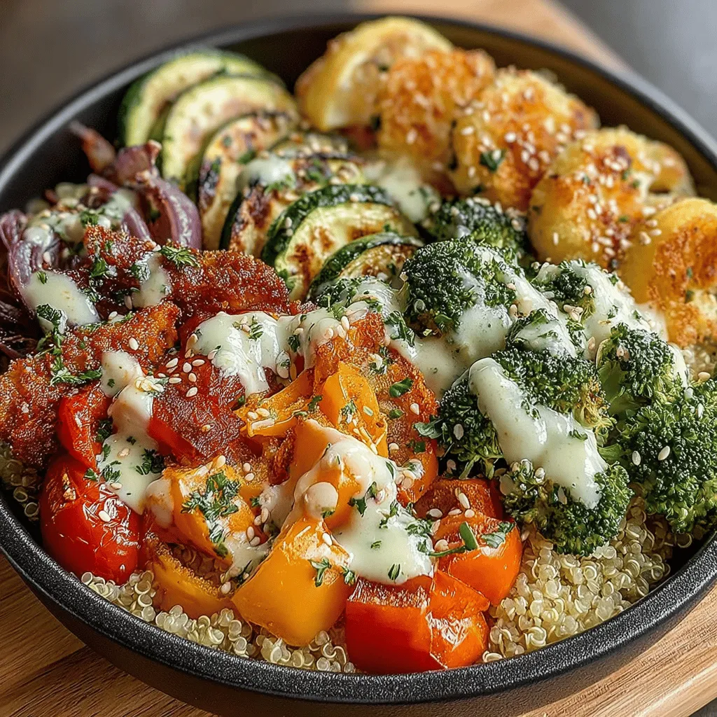 In the quest for nutritious and flavorful meals, the Colorful Roasted Veggie Quinoa Bowl with Zesty Lemon Tahini shines as a delicious and satisfying option. This hearty dish combines vibrant roasted vegetables, protein-packed quinoa, and a creamy lemon tahini dressing, making it not only a feast for the eyes but also a wholesome choice for any meal. Whether you're looking for a quick weeknight dinner or a meal prep option for the week ahead, this recipe is both versatile and easy to follow.