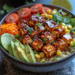 For our Crunchy BBQ Tofu Power Bowl, the right preparation of each vegetable is critical to achieving the perfect balance of flavors and textures. Here’s how to chop and prepare the vegetables for the bowl: