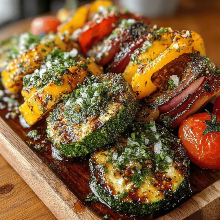 Grilled vegetables are more than just a side dish; they are a celebration of freshness and flavor that can elevate any meal. The Sassy Garlic Herb Grilled Vegetables recipe is designed to showcase a delightful array of seasonal produce, enhanced by a zesty marinade that brings out their natural sweetness. This dish is perfect for various occasions, whether you're hosting a summer barbecue, enjoying a cozy family dinner, or simply seeking a healthy and satisfying meal. With its vibrant colors and enticing aromas, these grilled vegetables are bound to impress both family and guests alike.