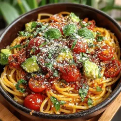 When it comes to vibrant, refreshing meals that celebrate the best of the season, Sun-Kissed Tomato Avocado Pasta is a standout. This dish brings together the luscious flavors of ripe cherry tomatoes and creamy avocados, creating a symphony of taste and texture that is both satisfying and nourishing. Perfect for a quick weeknight dinner or a leisurely weekend lunch, this recipe is not only appealing to the palate but also remarkably simple to prepare.
