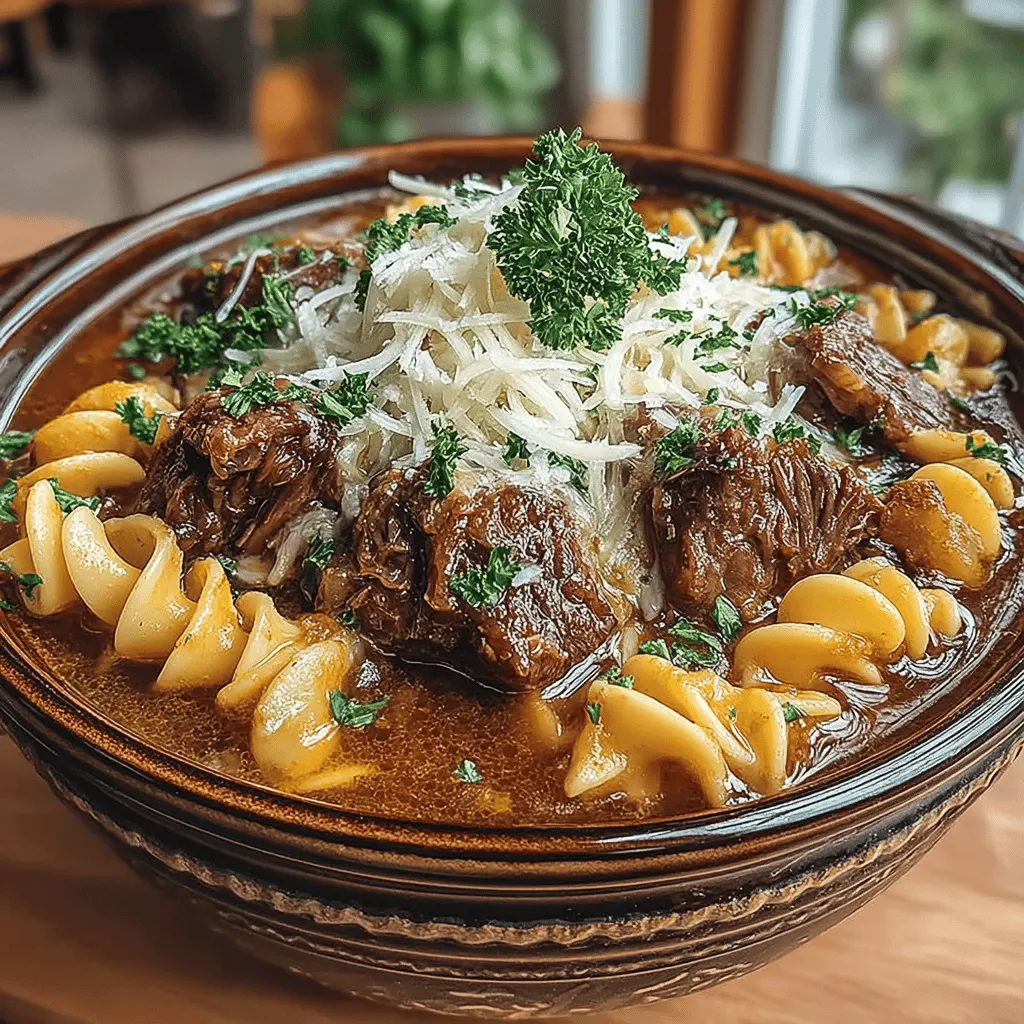 Cooking with a slow cooker is a rewarding experience that allows flavors to meld and develop beautifully over time. For this Hearty Slow Cooker French Onion Beef & Noodles, you can expect the cooking process to take approximately 8 hours on low or 4 hours on high.