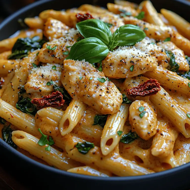 Sun-Dried Tomato Chicken Penne is a delightful dish that brings together the rich flavors of sun-dried tomatoes, succulent chicken, and a creamy sauce, making it a favorite for both busy weeknights and special occasions. This pasta dish captures the essence of comfort food while offering a gourmet experience that is sure to impress family and friends alike. The combination of savory chicken, tangy sun-dried tomatoes, and a velvety cream sauce creates a symphony of flavors that tantalizes the taste buds.