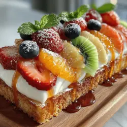 When it comes to delightful desserts that are both visually stunning and deliciously refreshing, the Fruity Paradise Delight stands out as a perfect choice. Imagine a colorful pizza made not with traditional toppings but with a luscious layer of cream cheese and an array of vibrant, juicy fruits. This delightful creation embodies the essence of summer, making it an ideal treat for gatherings, parties, or simply to indulge in a sweet moment at home.