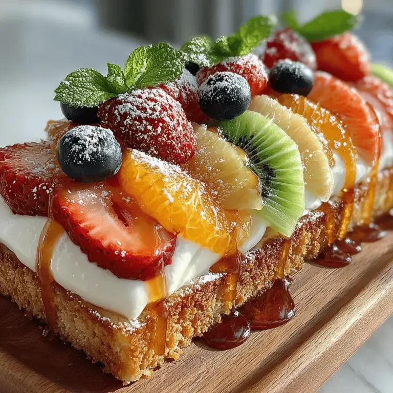 When it comes to delightful desserts that are both visually stunning and deliciously refreshing, the Fruity Paradise Delight stands out as a perfect choice. Imagine a colorful pizza made not with traditional toppings but with a luscious layer of cream cheese and an array of vibrant, juicy fruits. This delightful creation embodies the essence of summer, making it an ideal treat for gatherings, parties, or simply to indulge in a sweet moment at home.