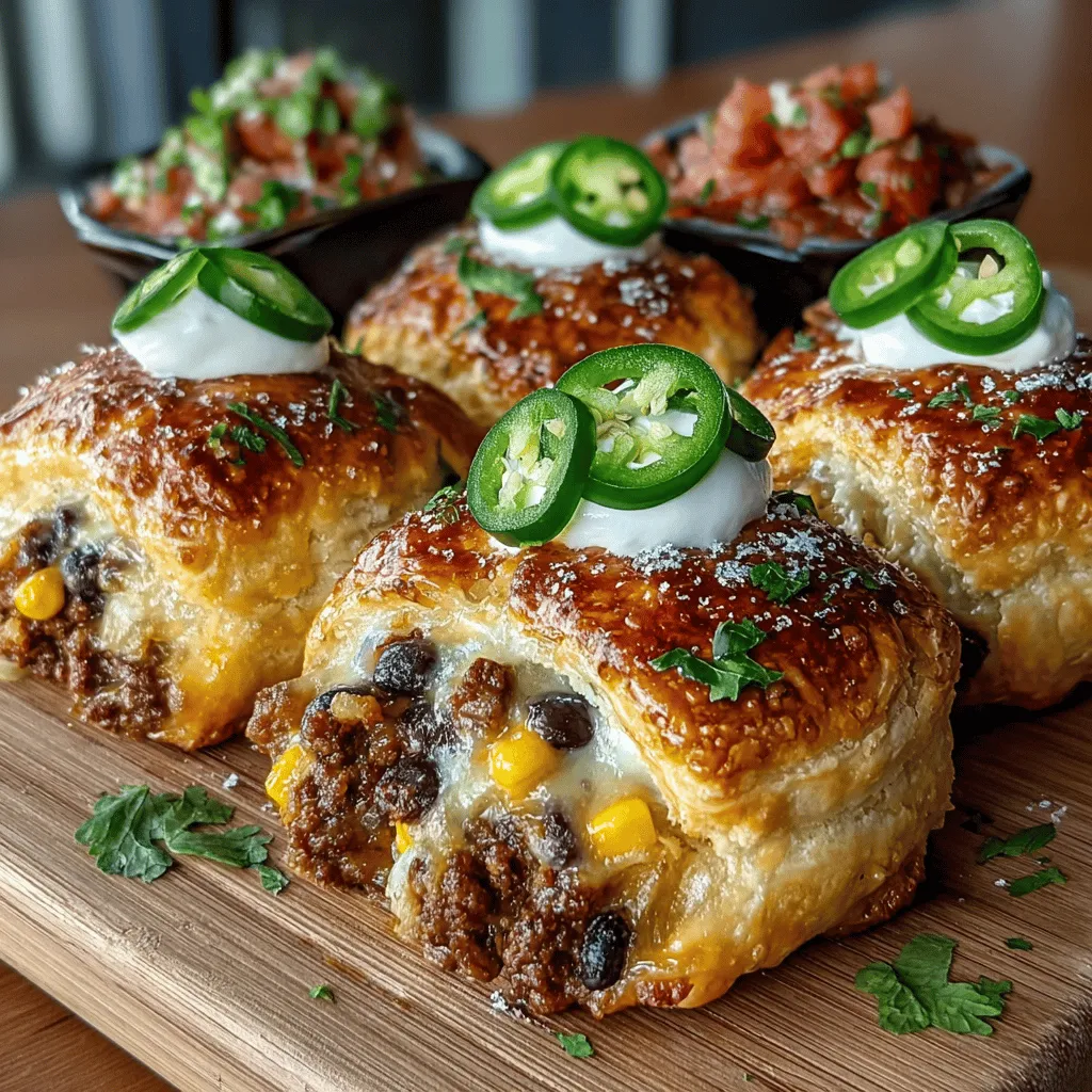 Mini Taco Pie Puff Pastries are a delightful fusion of flavors, combining the classic taste of tacos with the flaky, buttery goodness of puff pastry. This recipe stands out as a crowd-pleaser, making it an excellent choice for family gatherings, game day snacks, or even a quick weeknight dinner. With easy-to-follow steps and ingredients that are commonly found in your pantry, these mini pies are not only delicious but also versatile. Whether you’re entertaining guests or simply looking for a fun and satisfying meal, Mini Taco Pie Puff Pastries are sure to impress.