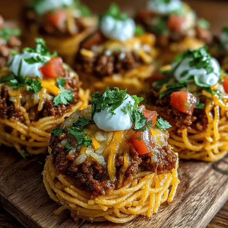 Fusion cuisine has taken the culinary world by storm, blending elements from different culinary traditions to create exciting new dishes that tantalize the taste buds. One of the most delightful examples of this innovative approach is the Mini Spaghetti Taco Bites, a dish that artfully combines the beloved flavors of Italian pasta and Mexican tacos. This unique culinary creation marries the comforting essence of spaghetti, often enjoyed with rich sauces and hearty toppings, with the vibrant, zesty characteristics of tacos, which are a staple in many households.