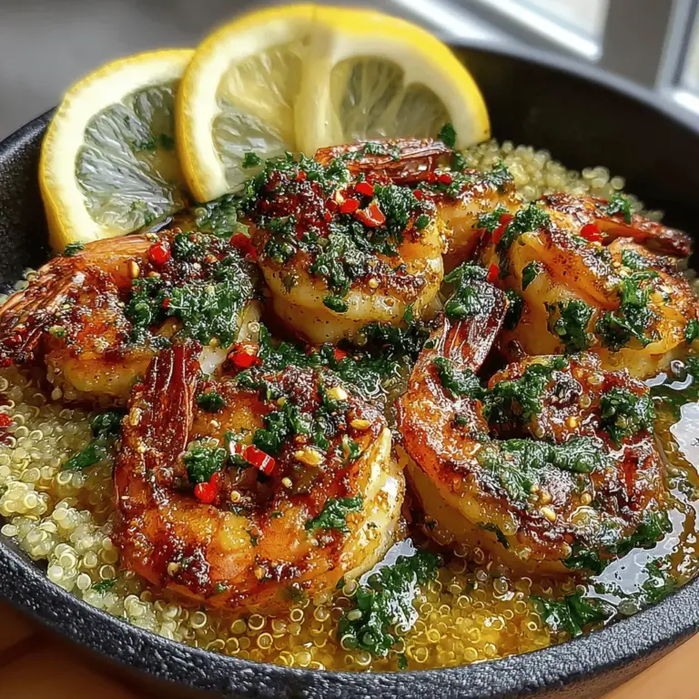 Garlic Butter Shrimp & Quinoa is a delectable and nutritious dish that perfectly marries the succulent flavors of shrimp with the wholesome goodness of quinoa. This recipe is ideal for those who seek a quick yet satisfying meal, as it can be prepared in just 30 minutes. With its rich taste and vibrant presentation, this dish is not only a treat for the palate but also packed with essential nutrients, making it an excellent choice for both weeknight dinners and special occasions.