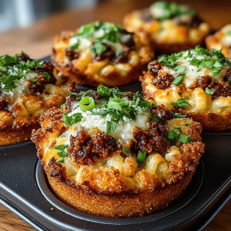 To elevate the flavor and texture of your Cheesy Chili Mac Muffin Tins, consider adding toppings that enhance both appearance and taste. Two popular options are breadcrumbs and extra cheese.