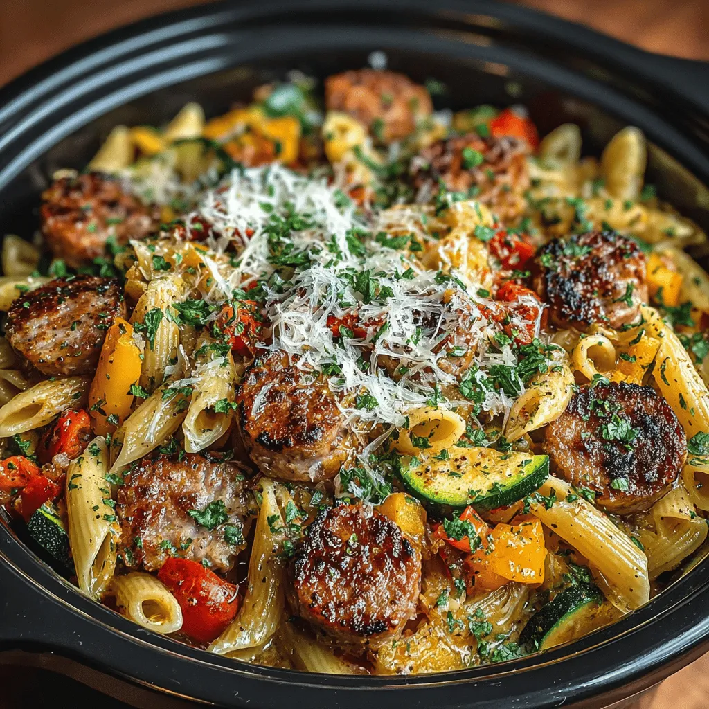 Harvest Delight: Fall Crockpot Chicken Sausage Pasta