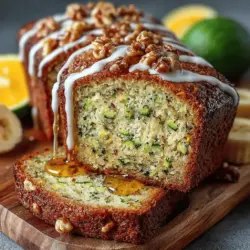 Banana bread has long been a beloved staple in the world of baking. Its warm, comforting aroma and delightful sweetness have made it a go-to recipe for many home bakers. Over the years, countless variations have emerged, each offering its own unique twist on this classic treat. From chocolate chip to nutty versions, banana bread has seen it all. However, one of the most intriguing adaptations comes from the unexpected combination of zucchini and banana. This Zesty Zucchini Banana Bread not only tantalizes the taste buds but also introduces a nutritious element that elevates the classic recipe to new heights.