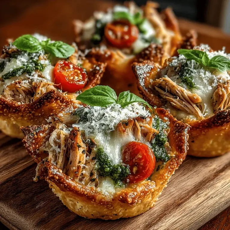 If you’re on the hunt for a delectable appetizer that is both visually appealing and bursting with flavor, look no further than Mini Chicken Pesto Wonton Cups. This recipe combines the tender taste of chicken with the aromatic richness of basil pesto, all encased in crispy wonton wrappers. Perfect for gatherings, these bite-sized delights are not only easy to prepare but are also sure to impress your guests with their gourmet flair.