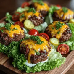 Finding satisfying and delicious alternatives to traditional comfort foods can be a real challenge in the quest for healthier eating. Many people crave the rich flavors and textures of classic dishes but struggle with the added calories and unhealthy ingredients. Enter Mini Cheeseburger Lettuce Wrap Bites—a perfect solution that encapsulates all the beloved flavors of a cheeseburger while providing a lighter, healthier twist. These bite-sized delights are not only easy to prepare but also versatile enough to serve as a quick weeknight dinner, a fun party appetizer, or even as a satisfying snack.