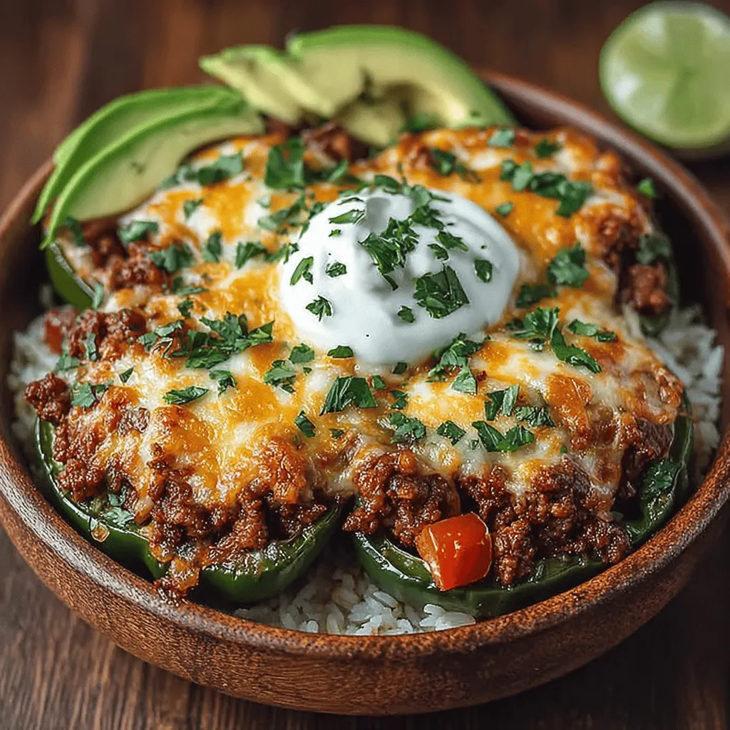 Stuffed Banana Peppers Inspired Rice Bowl