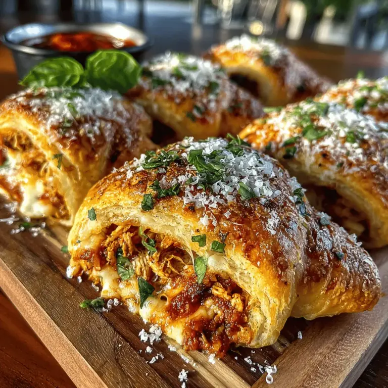 If you're looking for a crowd-pleasing appetizer that combines convenience with incredible flavor, look no further than Mini Chicken Parm Crescent Bites. These delectable little morsels bring the beloved flavors of chicken parmesan into a bite-sized format, making them perfect for parties, game days, or any casual gathering. The use of crescent roll dough not only simplifies the cooking process but also ensures a flaky, buttery base that complements the savory filling beautifully.