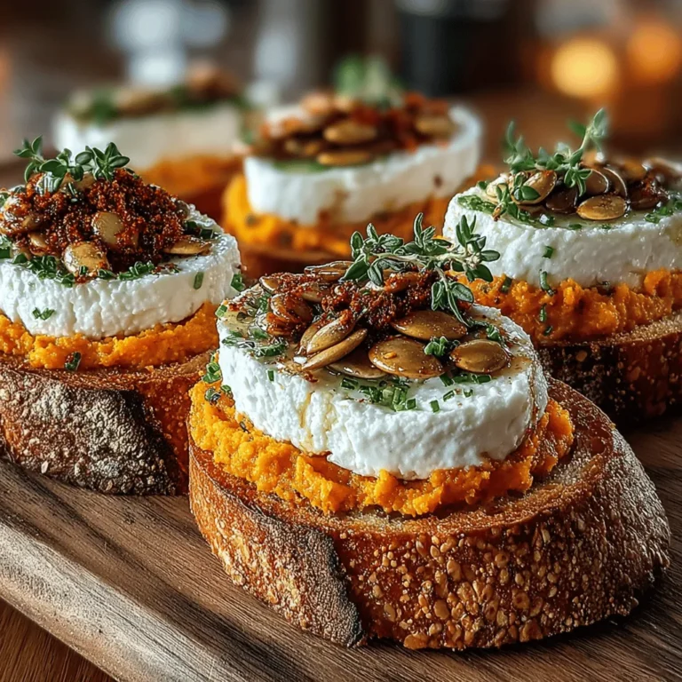 As the crisp air of autumn sets in and leaves begin to change color, the culinary world shifts its focus to the rich, warm flavors of the season. Pumpkin, a quintessential fall ingredient, takes center stage in a variety of dishes that celebrate its sweet and savory potential. From pumpkin soups to spiced lattes, the versatility of this vibrant squash is truly remarkable. One delightful way to highlight pumpkin’s charm is through the creation of pumpkin crostini with goat cheese. This appetizer not only embodies the essence of fall but also serves as a sophisticated yet comforting dish perfect for gatherings, celebrations, or even quiet evenings at home.